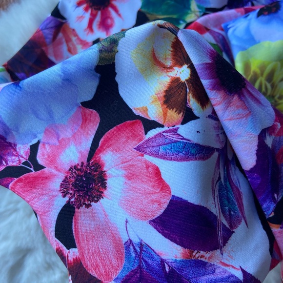 Old Navy compression floral striped leggings comfy workout pant athletic wear - Picture 7 of 9